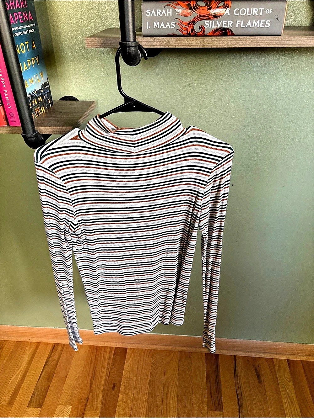 daytrip Striped Long Sleeve Mock Neck Top